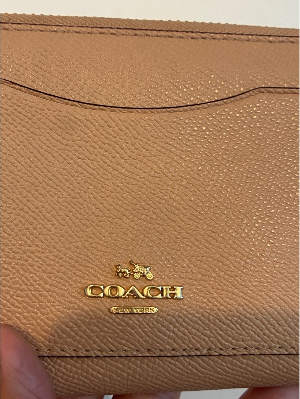 Coach Zip-Around Leather Wallet in Tan with Card Slots and Exterior Pocket - Picture 6 of 9